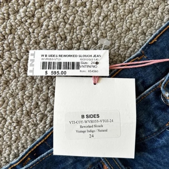 B SIDES Indigo and Ivory Straight Leg Jeans - Picture 6 of 14